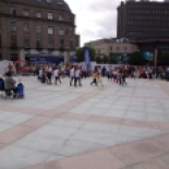 Scottish dancing (or is it just dancing there?) in the city square. Apparently this was part of some festival, but I like to imagine it happens every day at 4 in Dundee.